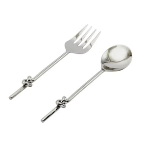 Juego de servir con mango anudado trenzado hecho a mano de Metal, juego de servir comida para restaurante, Hotel, hogar, boda - Product Image 1