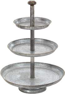 hot sale galvanized <b>3</b> <b>tier</b> <b>cake</b> <b>stand</b> metal tray platter for <b>cake</b> dessert shrimp appetizers <b>cake</b> <b>stand</b> galvanized oval shape - Product Image 5