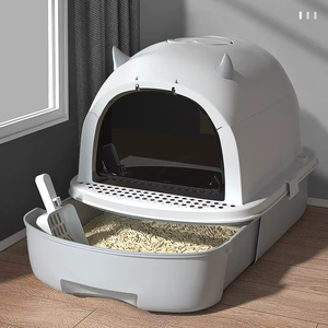 Lettiera per gatti Anti-schizzi Extra-grande di grandi dimensioni completamente chiusa a prova di odore e deodorizzazione in plastica per gatti toilette - Product Image 1