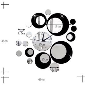 Decoración del hogar estilo europeo grandes relojes venta al por mayor hecho a mano creativo grano de Metal Reloj de pared de vidrio templado - Product Image 4