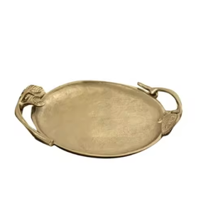 Accents de vaisselle à la mode haut de gamme plateaux de service alimentaire en métal de finition or de qualité supérieure plateaux alimentaires décoratifs arrivée artisanale - Product Image 1