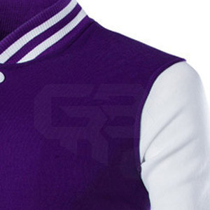 Blouson universitaire homme slim fit de haute qualité, élégant, avec col montant et boutons, en polaire, pour l'hiver, tissu personnalisé, service OEM - Product Image 3