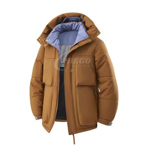 Veste matelassée décontractée pour homme, coupe ample, anti-bactérienne, coupe-vent, respirante, style streetwear, avec capuche et multiples poches sur le devant - Product Image 1