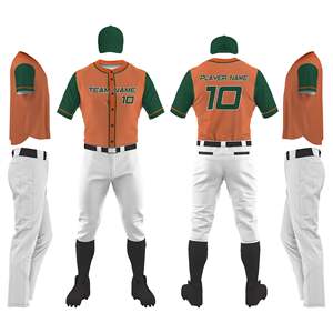 Uniforme de baseball personnalisé de haute qualité en polyester véritable brodé ou sublimé, uniforme de baseball respirant avec logo - Product Image 1