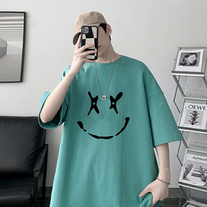 Prix d'usine T-shirts de luxe personnalisés T-shirt en coton pour hommes Streetwear T-shirt lourd à épaules tombantes et à col rond surdimensionné pour hommes - Product Image 1
