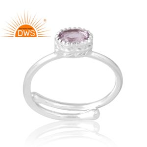 Anillo de piedras preciosas de amatista Rosa Natural de Plata de Ley 925, joyería personalizada para mujer, regalo para ella - Product Image 1