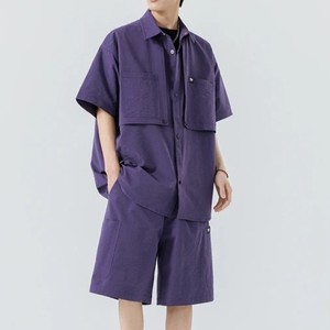 Nuevo conjunto de pantalones cortos de gran tamaño con estilo para hombres, conjuntos de camisetas transpirables de diseño informal, conjunto de camisa de pantalones cortos de verano de media manga - Product Image 5