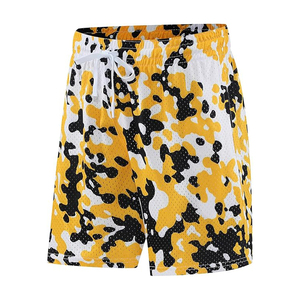 Shorts de sport en maille imprimée de haute qualité pour l'été, avec logo personnalisé, couture de 5 pouces, respirants, sublimation, taille élastique, séchage rapide pour hommes - Product Image 2