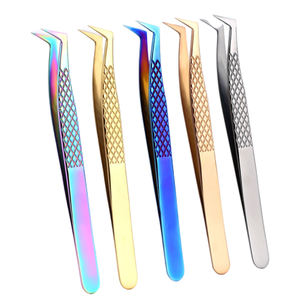 Pinzas de pestañas de acero inoxidable con logotipo personalizado, gran oferta, precio al por mayor, último diseño, pinzas de pestañas de buena calidad - Product Image 1