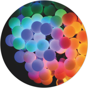 20m. Luci a stringa LED, lampadine multicolori, 8 funzioni, alimentazione a corrente, IP44 (Electro DH 79.716/20/RGB) - Product Image 1