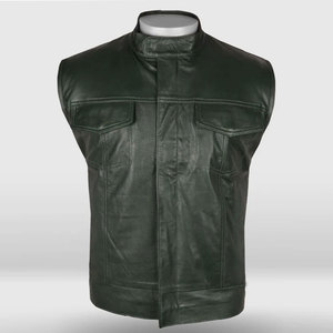 Fashion Clothing Leather <b>Vest</b> Jacket For <b>Men</b> <b>Men</b> Leather <b>Vest</b> Jacket Top Quality Material Wholesale Price - Product Image 1