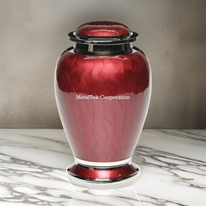 เหยือกใส่เถ้ากระดูกสำหรับผู้ใหญ่สไตล์อเมริกันไวน์แดงเคลือบสีแดงแวววาวอุปกรณ์สำหรับงานศพตกแต่งดีไซน์ใหม่ - Product Image 4