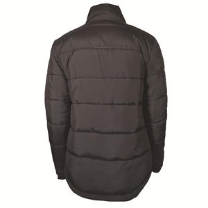 Chaqueta larga de algodón con diseño de logotipo personalizado OEM para mujer, sublimación de cuello levantado de tela reciclada de invierno ecológica - Product Image 3