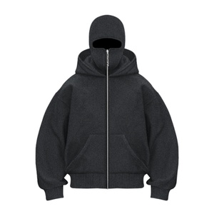 Sudaderas con capucha Casual Tallas grandes Grueso Oreja de gato Bloque de color Manga larga Sudadera con capucha con cremallera Sudadera personalizable - Product Image 4