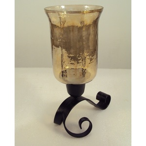 Bougeoir ouragans en verre transparent de taille mini avec support noir pour décor de table de noël de fête décorative à la maison - Product Image 3