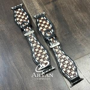 Correas de Reloj de Cuero a Cuadros Hechas a Mano de Lujo Personalizadas Nuevas de 2026, Hebilla de Pasador de Liberación Rápida, Correa de Reloj de Cuero Genuino para Unisex - Product Image 1