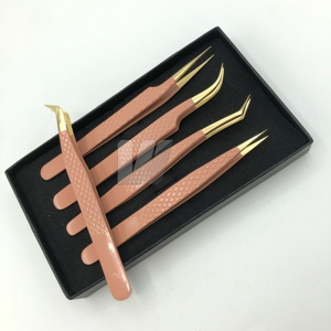 แหนบต่อขนตาปลายแหลมสีทองเป็นมิตรต่อสิ่งแวดล้อมทำจากผงพีชเคลือบโลโก้ได้ตามต้องการ - Product Image 1