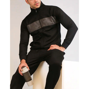 Conjunto de pantalones de chándal de lana sin costuras de dos piezas de algodón 100% de alta calidad para hombres, Jersey sólido de maternidad personalizado de 240Gsm - Product Image 2