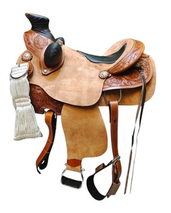 Caballo de cuero genuino de calidad superior Sillín occidental Barril Racing Adecuado para montar a caballo - Product Image 1