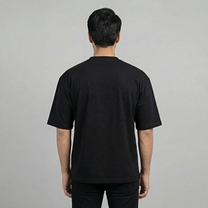 เสื้อยืดคอกลมแขนสั้นสีดำสำหรับผู้ชาย พิมพ์ลายหน้าสยองขวัญ สไตล์สตรีท ทรงปกติ ผ้าเจอร์ซีย์คอตตอน 100% - Product Image 2