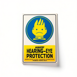 Mandatory Hearing/Eye Protection Sign Plastic <b>Poster</b> - Product Image 2