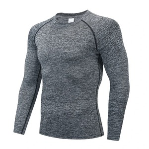 Chemise de Compression hommes Fitness à manches longues chemise de course hommes Gym t-shirt Football maillot vêtements de sport sport Stock serré - Product Image 6