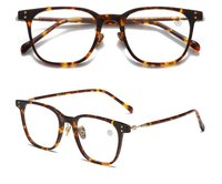 Montures optiques carrées minimalistes à double rivet, monture complète, en acétate poli à la main, pour hommes et femmes