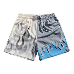 Street Style 100% Polyester Respirant Conception Personnalisée Imprimé Cordon Hommes Basketball Mesh Shorts - Product Image 3