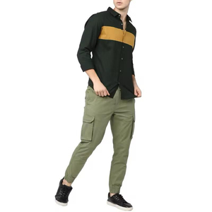 Pantalon cargo de jogging personnalisé uni en coton et polyester pantalon de jogging vierge baggy surdimensionné en polaire pantalon de survêtement pour hommes - Product Image 4
