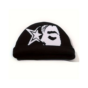Custom Logo Y2K <b>Beanie</b> Reversible Knit Skull Cap, Jacquard Woven <b>Streetwear</b> Hat OEM Factory. - Product Image 4