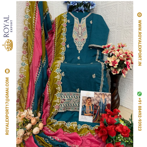 Collection de costumes pakistanais en soie Vichitra avec broderie spéciale pour l'Aïd - Product Image 4