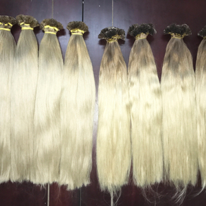 Extensions de cheveux à pointe plate pré-collées Italie Colle forte 100 Remy Cuticule Intact Extension de cheveux humains - Product Image 1