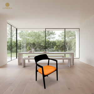 เก้าอี้ทานข้าวไม้สไตล์โมเดิร์นฮิโรชิมะ พร้อมพนักพิง - เฟอร์นิเจอร์ห้องรับประทานอาหารสำหรับบ้าน สำนักงาน โรงแรม วิลล่า - Product Image 3