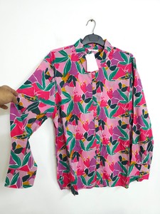 Últimas camisas de moda para mujer Blusa de manga larga de alta calidad Elegante Nuevo diseño de verano Blusas de algodón Tops Estampado informal - Product Image 3