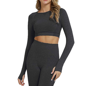 Conjunto de Yoga para Mujer, Nuevo y Más Vendido, Diseño Personalizado de Alta Calidad, Poliéster/Algodón Sólido, Transpirable, Ecológico, Antibacteriano - Product Image 3