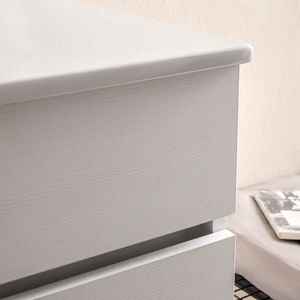 Meuble de salle de bain mural minimaliste en bois blanc de 90 cm, deux pièces, avec lavabo et ensembles de miroirs Shanghai - Product Image 5