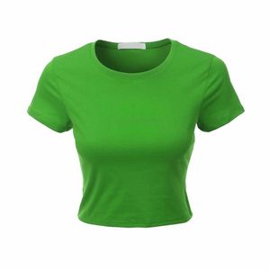 OEM personalizado impreso de talla grande de las mujeres de cuello redondo Crop Tops de secado rápido Logo bordado de algodón de seda Yoga desgaste Casual corto 2025 - Product Image 1
