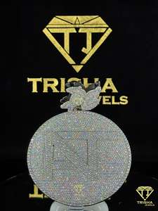 จี้เพชรสำหรับปลูกในแล็บทำจากแก้วอัญมณีสไตล์ฮิปฮอปแร็ปเปอร์สุด925เครื่องประดับเงินสเตอร์ลิง - Product Image 3