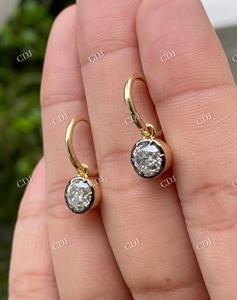 Pendientes de Botón de Moissanita con Diseño Vintage Pass Diamond Taster, Engaste de Oro de 14k, 2.70CTW, Corte Brillante VVS, para Mujer, Aniversario - Product Image 3