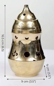 Porte-encens en laiton de couleur or brûleur d'encens en métal pour la maison et l'usage décoratif religieux brûleur d'encens en laiton - Product Image 6