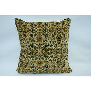 28X28นิ้วสีเบจ Paisley หมอนขนสัตว์เย็บปะติดปะต่อกันหมอนอิงสไตล์ Kantha ด้วยเทคนิคการทอและรูปแบบวินเทจ - Product Image 1