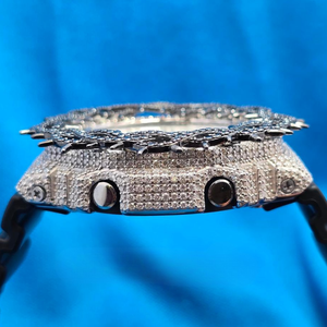 Reloj Iced Out personalizado para hombre, lujoso estilo Hop Hip, aspecto de diamante, bisel, correa de goma, resistente al agua, reloj de pulsera de moda al por mayor - Product Image 3