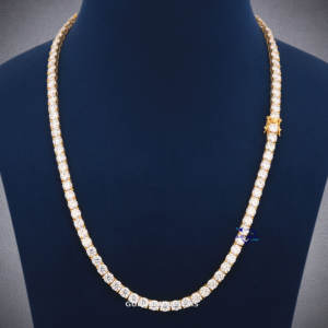 Nouveau Design Pass Diamond Tester Hip Hop Bijoux 14KT Solide Jaune Or Lab Grown Diamond IGI Certified Colliers Pour Femmes - Product Image 1