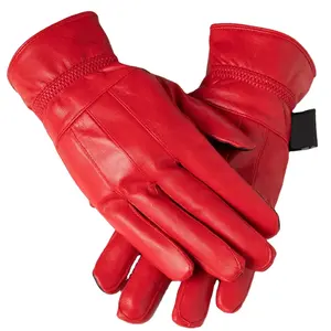 Fashionable Genuine Sheepskin Leather Gloves For Men Winter Warm Comfortable Driving Leather Fashion Gloves