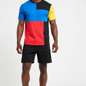 Sports d'été T-shirts Shorts Ensembles Jogger Shorts pour hommes Costume Respirant Sun Fad Slim Fit Shorts Set Hommes - Product Image 3