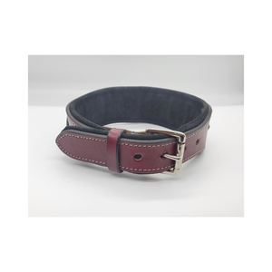 Collar de perro de cuero de cristal de lujo de 2 pulgadas de ancho Barrington para perros grandes, Collar de perro grueso de gamuza acolchado suave hecho a mano - Product Image 3