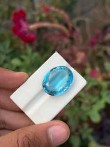 Topaze bleue naturelle taillée, de bonne couleur et de qualité brillante, pierre précieuse en vrac, 23,00 carats - Product Image 3