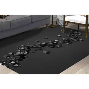 Tapis imprimé Spheres : Décoration de bureau moderne avec tissu chenille antidérapant, tapis doux non tissé - Product Image 3