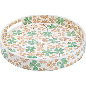 Plateau d'incrustation de nacre de luxe fait à la main plateau de service en coquille de Capiz pour mariage décor côtier maison et hôtel - Product Image 1