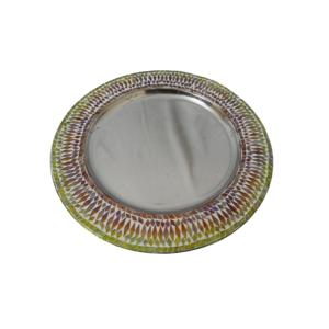 Plato de metal de alta calidad para servir ensaladas de frutas y alimentos, con acabado plateado, para uso en restaurantes y catering. - Product Image 2